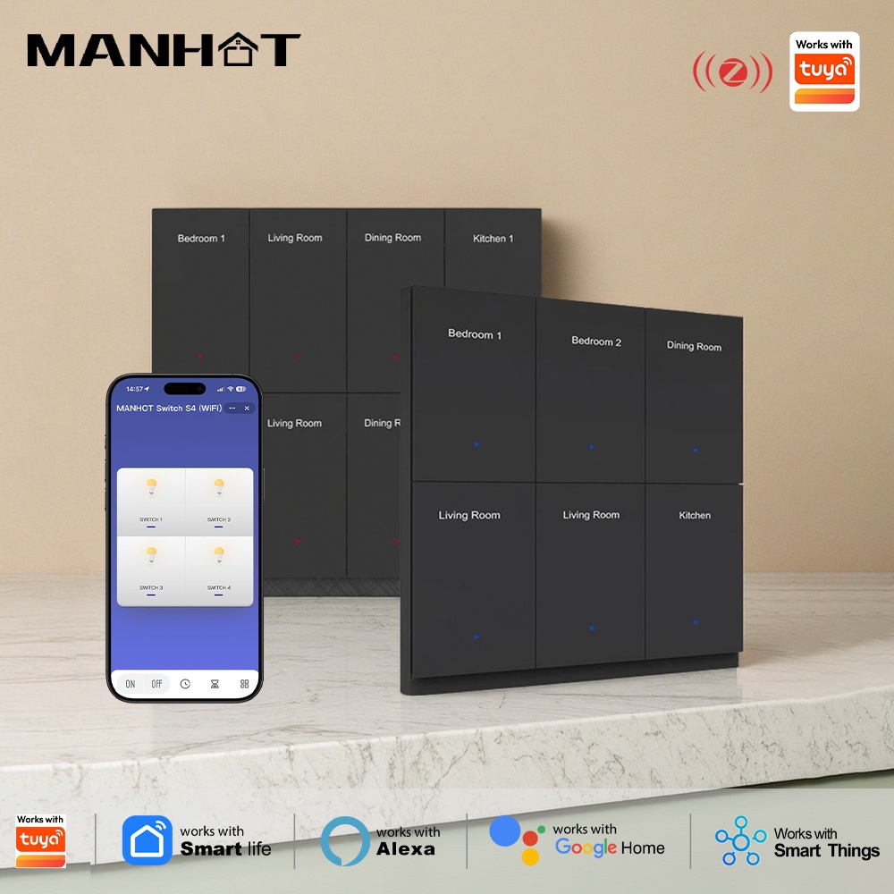Smart Home Google - Interruptor de Luz Inteligente Manhot DIY