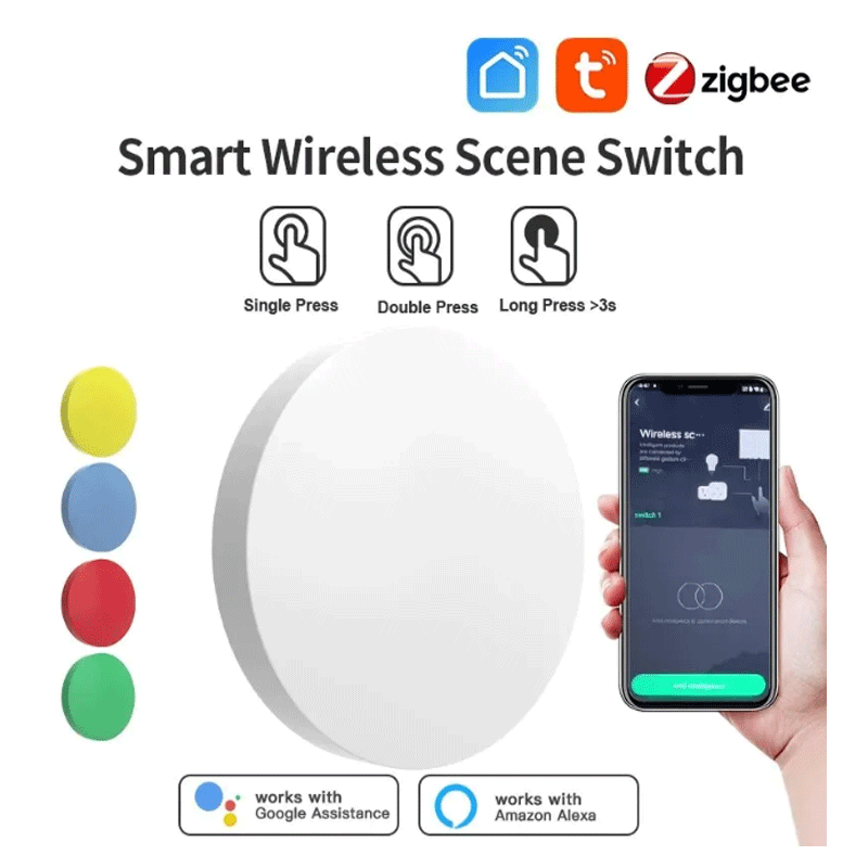 Smart Home Google - Botão Sem Fio Inteligente Tuya ZigBee,