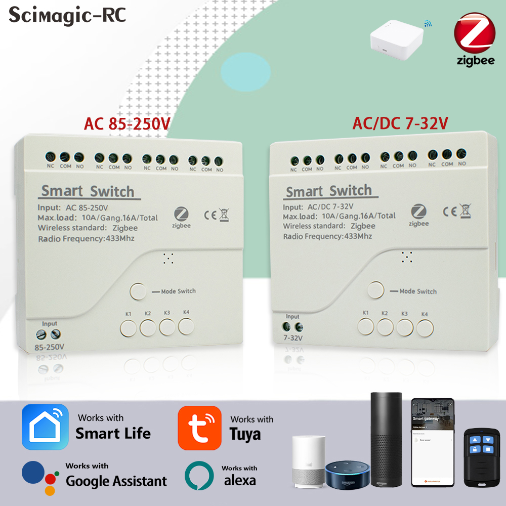 Smart Home Google - 4ch zigbee tuya casa inteligente módulo