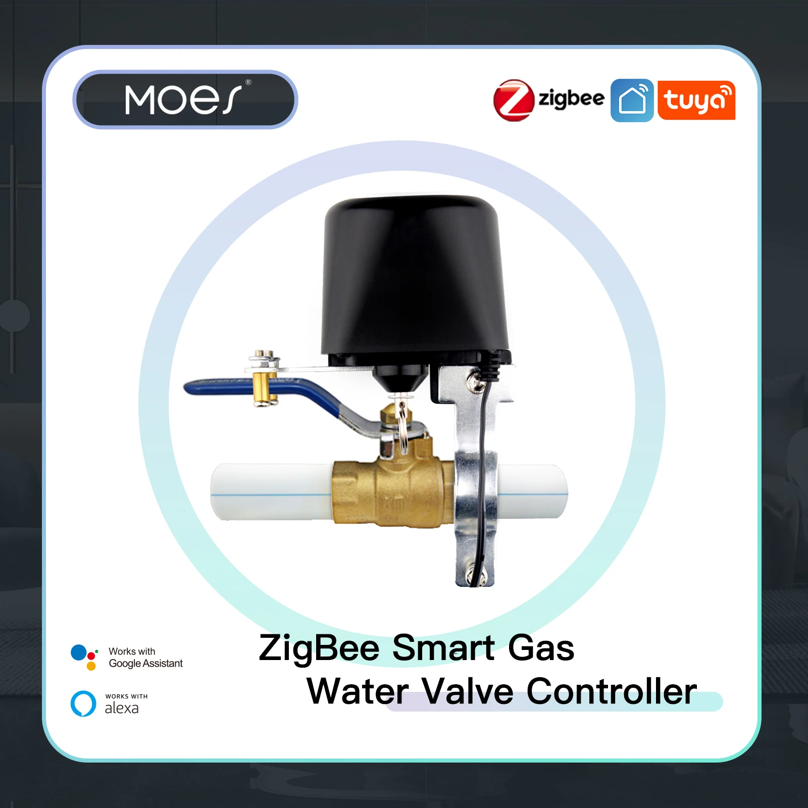Smart Home Voice Assistant - MOES-Smart Gás Water Valve Controller, ZigBee