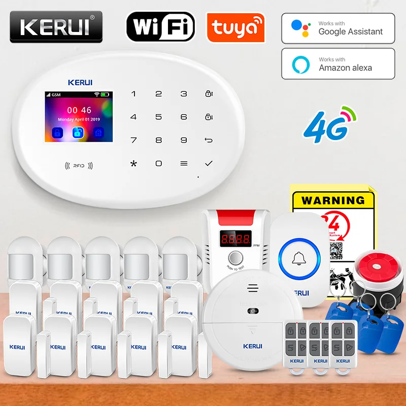 Smart Smoke Detector - Kerui tuya sistema de alarme inteligente