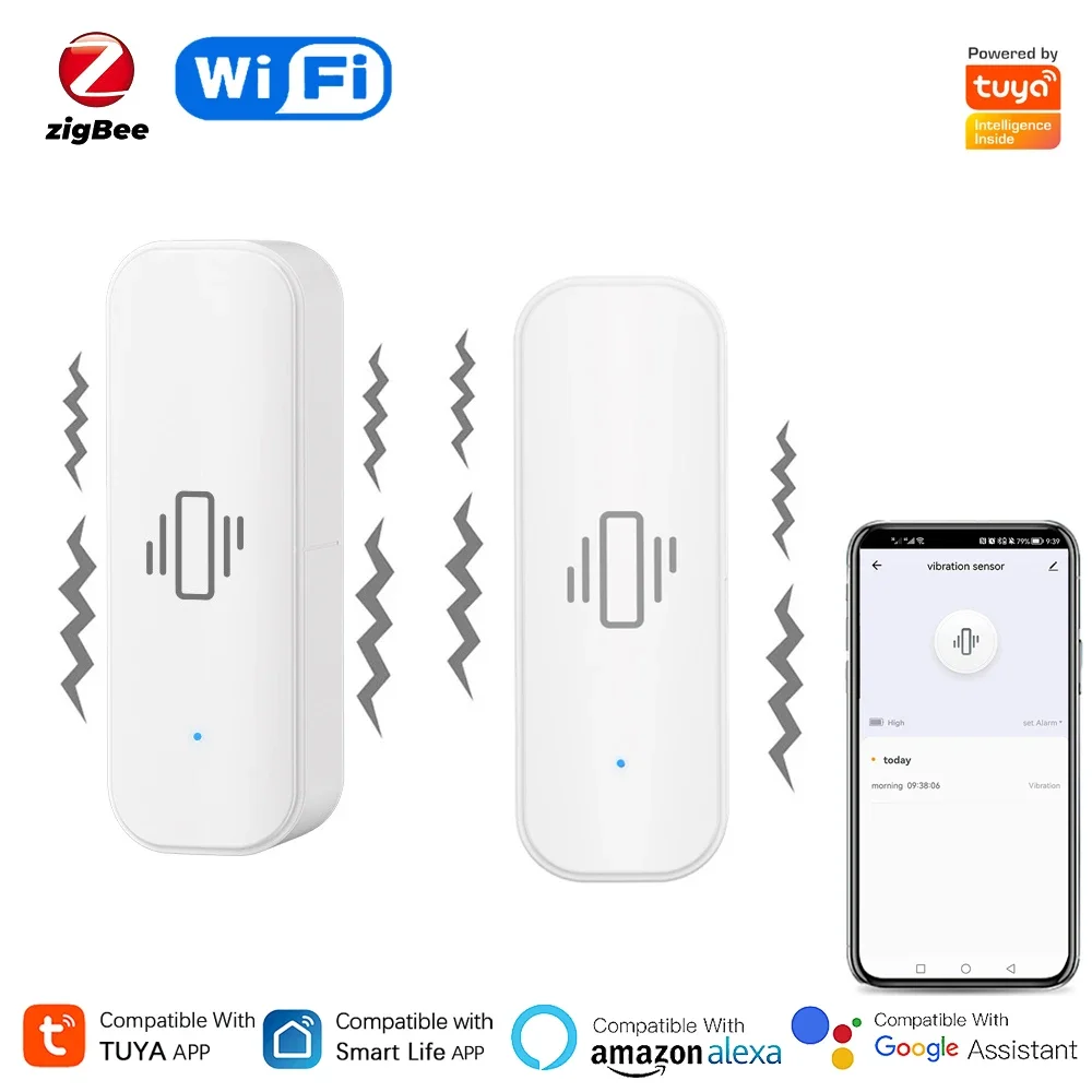 Smart Home Notifications - Tuya-Sensor de Vibração Inteligente para Segurança