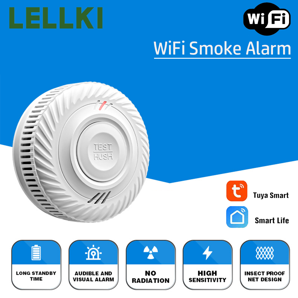 Smart Smoke Detector - Detector de Fumaça WiFi LELLKI com