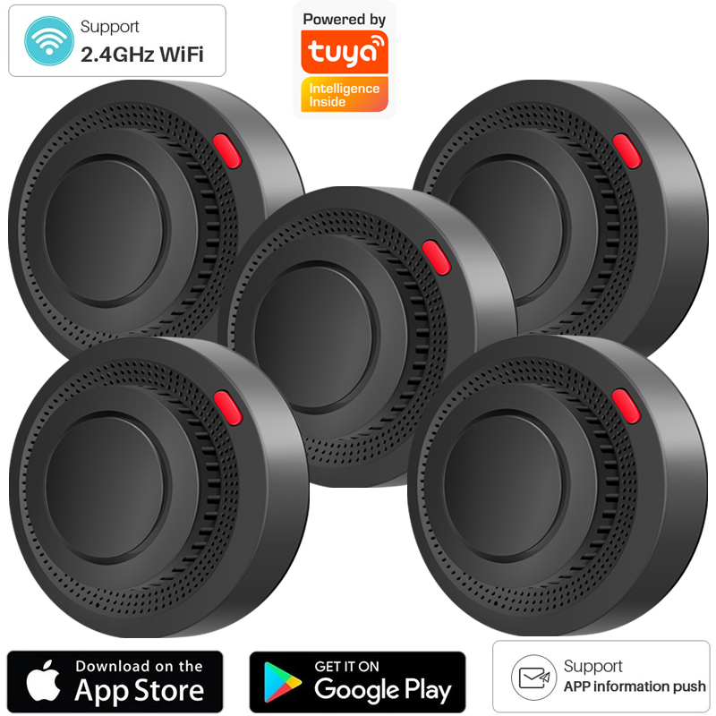 Smart Smoke Detector - Detector de Fumaça WiFi 2.4G, Sensor