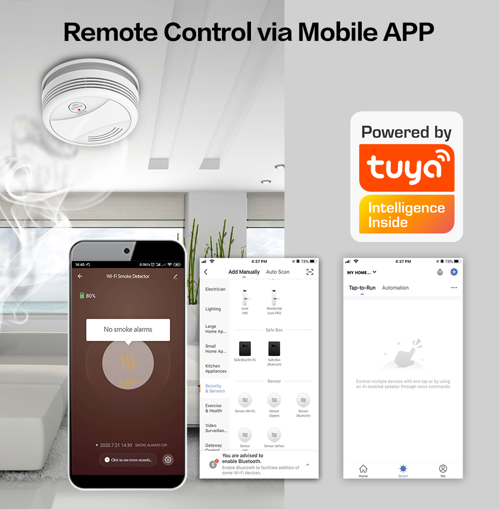 Detector de Fumaça WiFi 2.4G I - Smart Smoke Detector avaliação e preço
