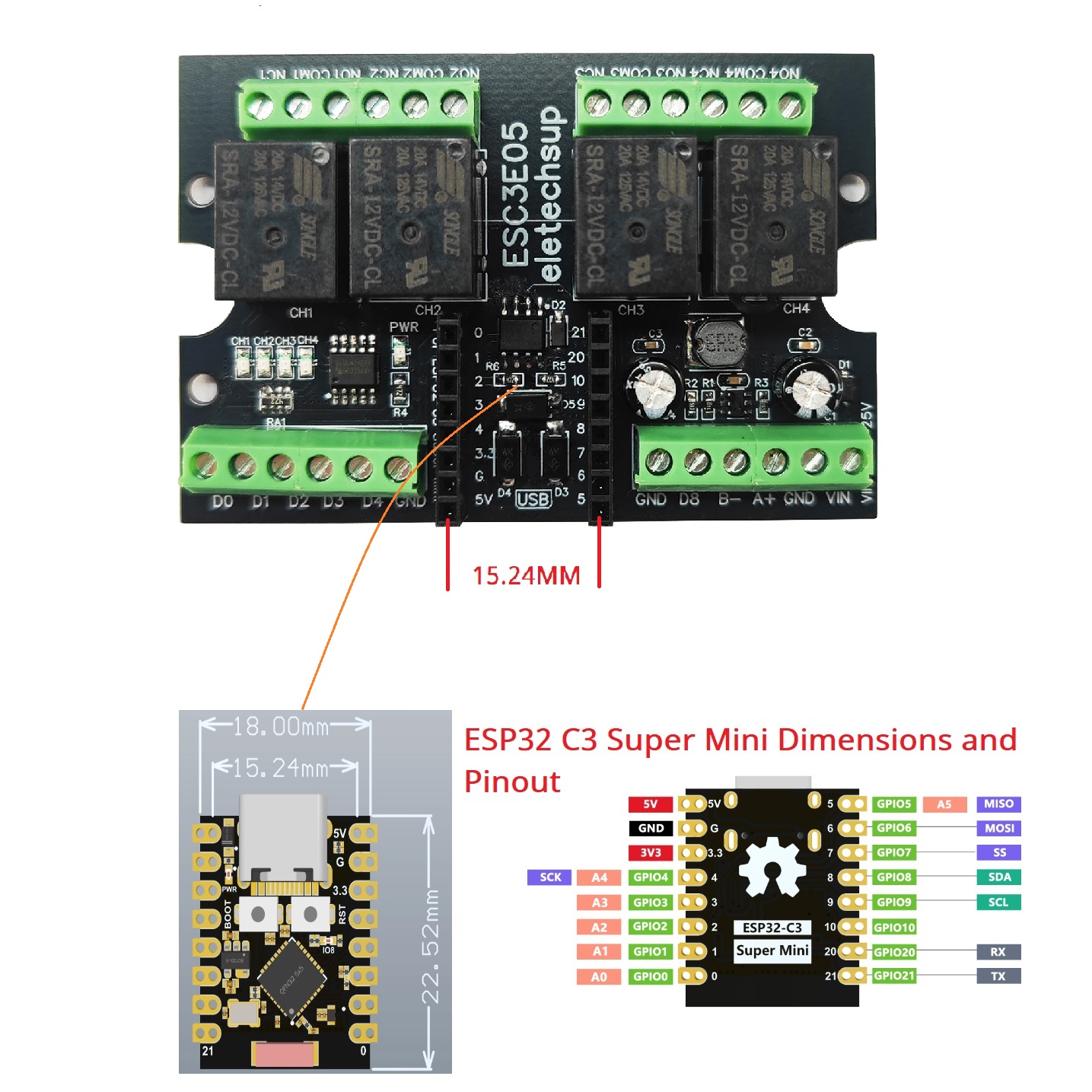 Placa de Relé Industrial ESC3B - Smart Home Esp32 avaliação e preço
