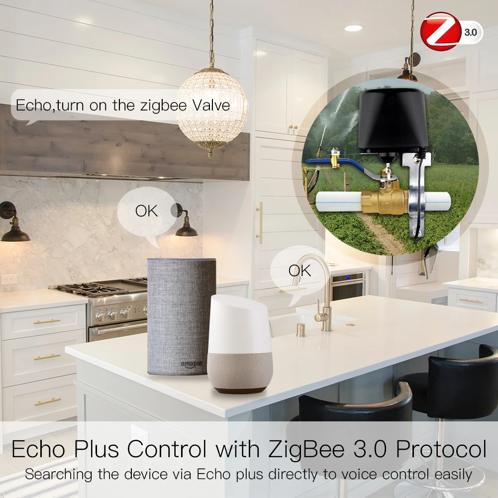 MOES-Smart Gás Water Valve Con - Smart Home Voice Assistant avaliação e preço