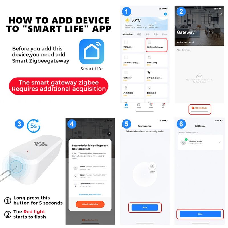 Sensor de Vibração Inteligente - Smart Home Notifications avaliação e preço