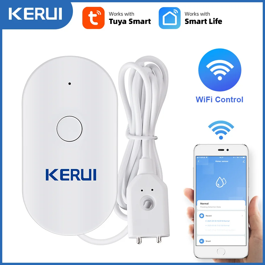 Kerui wi fi sensor de água cas - Smart Home Notifications avaliação e preço