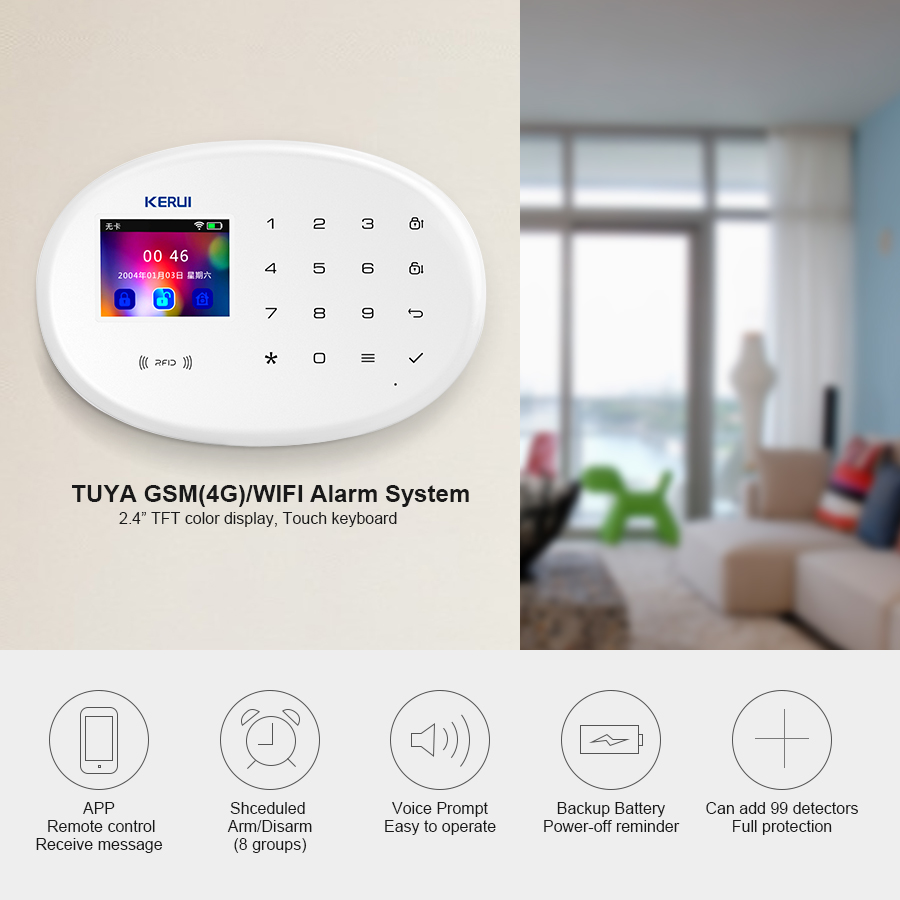 Kerui w202 wifi gsm kit sistem - Smart Home Demo Kit avaliação e preço