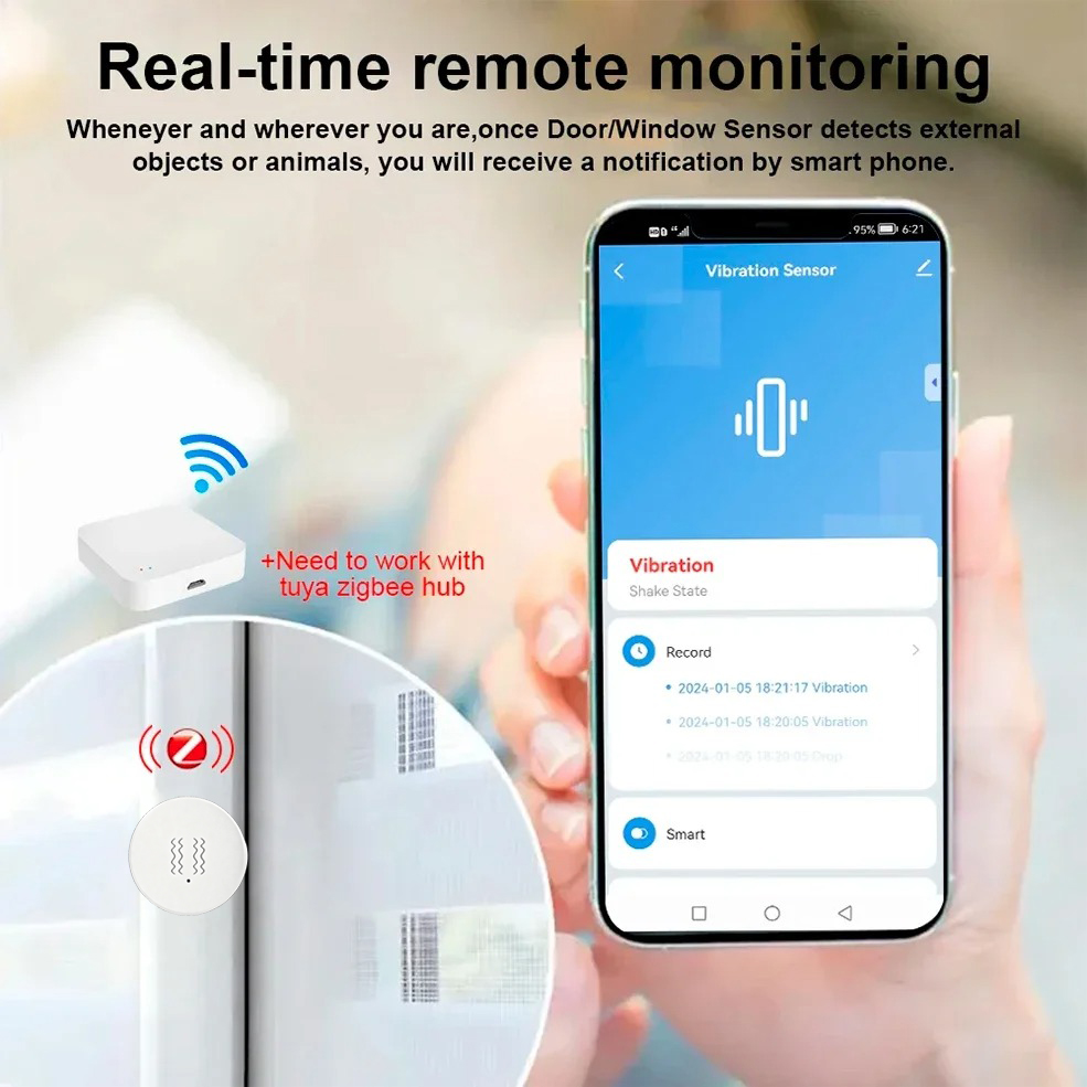 Sensor de Vibração Inteligente - Smart Home Notifications avaliação e preço
