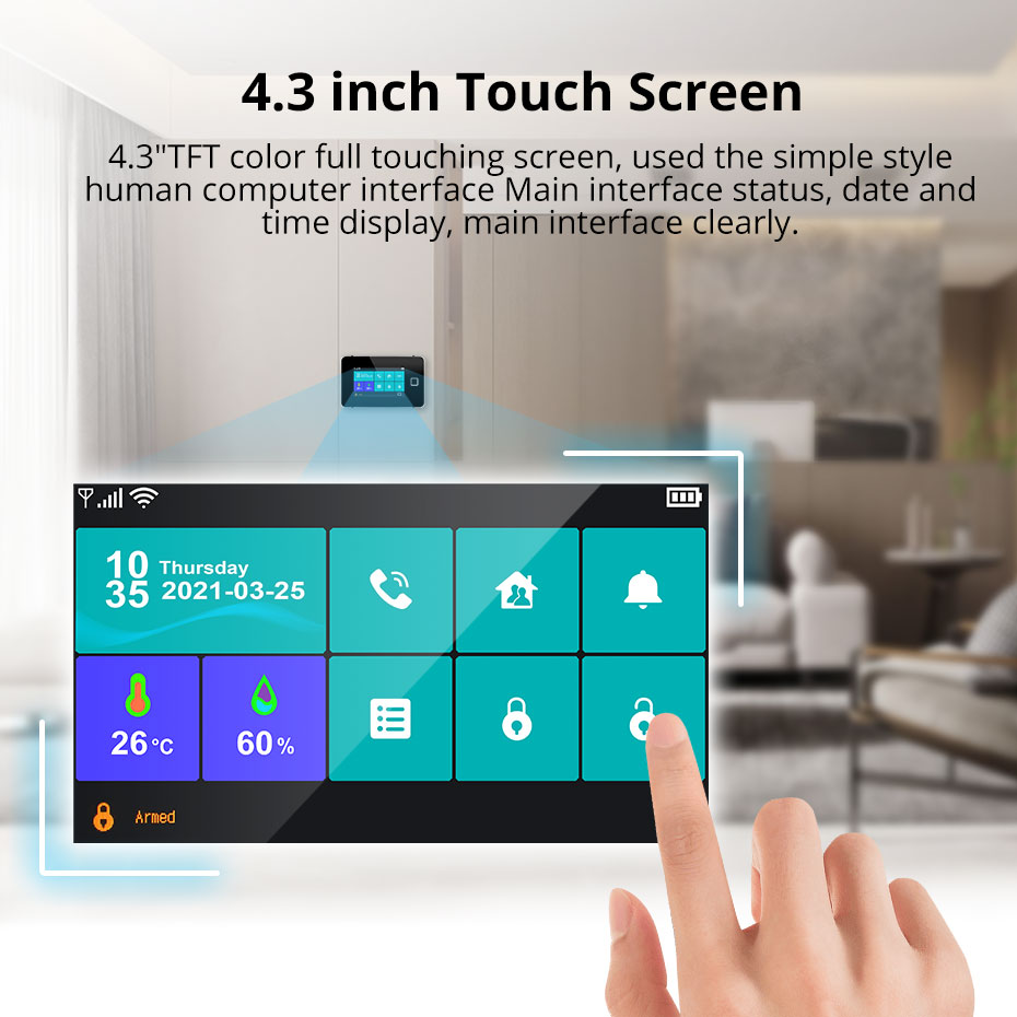 Kerui 4.3 Polegada tela de toq - Smart Home Package avaliação e preço